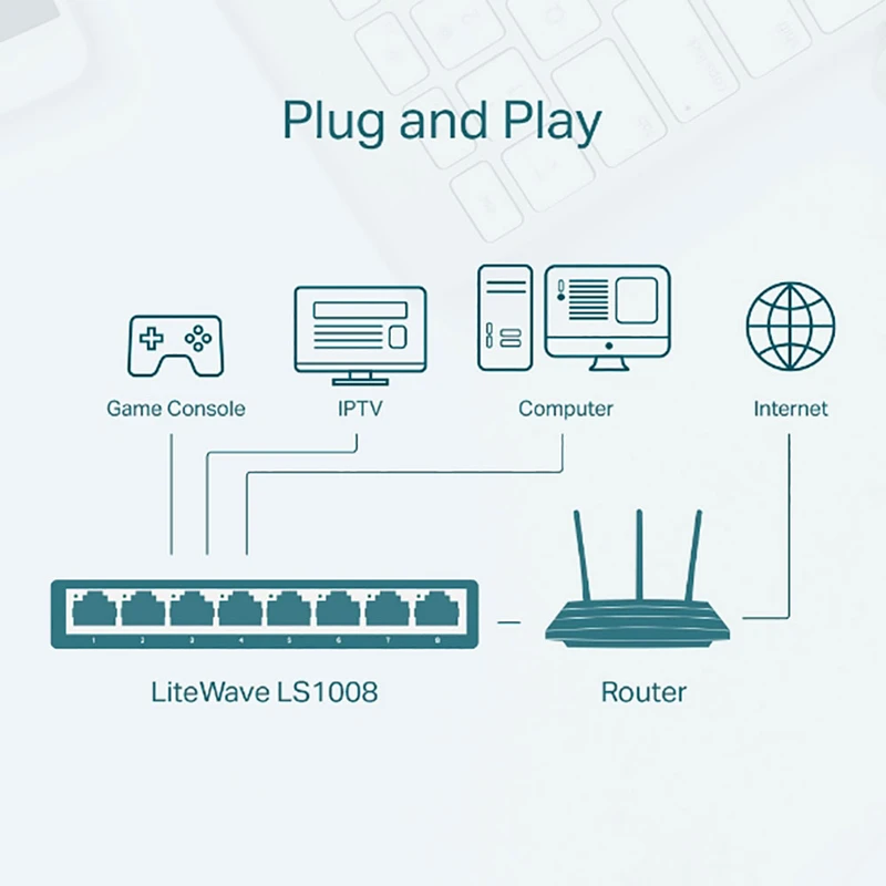 سوییچ 8 پورت مگابیتی و دسکتاپ تی پی-لینک مدل LS1008 سوییچ 8 پورت مگابیتی و دسکتاپ تی پی-لینک مدل LS1008 - تصویر 4